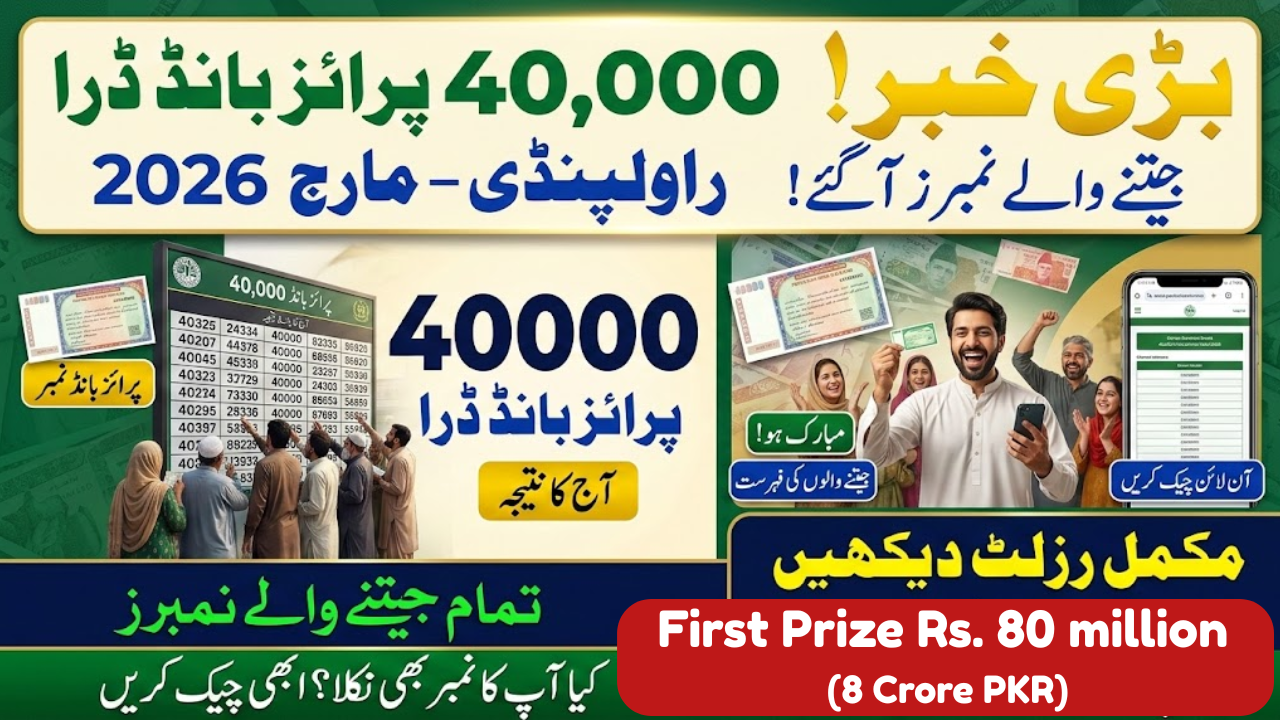 40000 Prize Bond Draw Today Rawalpindi March 2026 – Complete Winners List