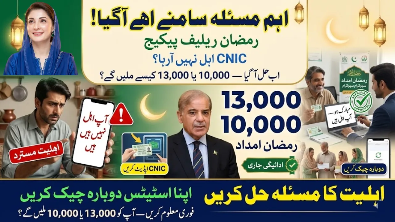 PM Ramzan Relief Package 2026 CNIC Not Eligible Problem Solution – Complete Guide