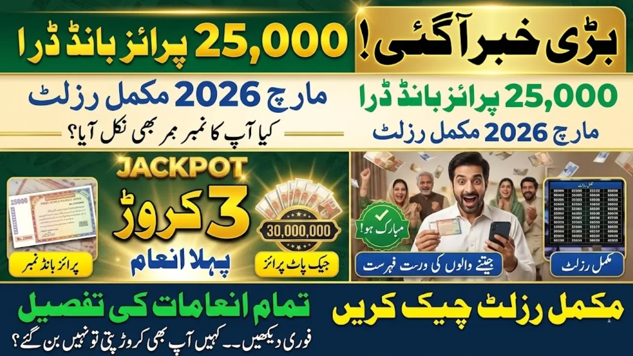 Rs25000 Prize Bond Draw March 2026 Full Results and Prize Details