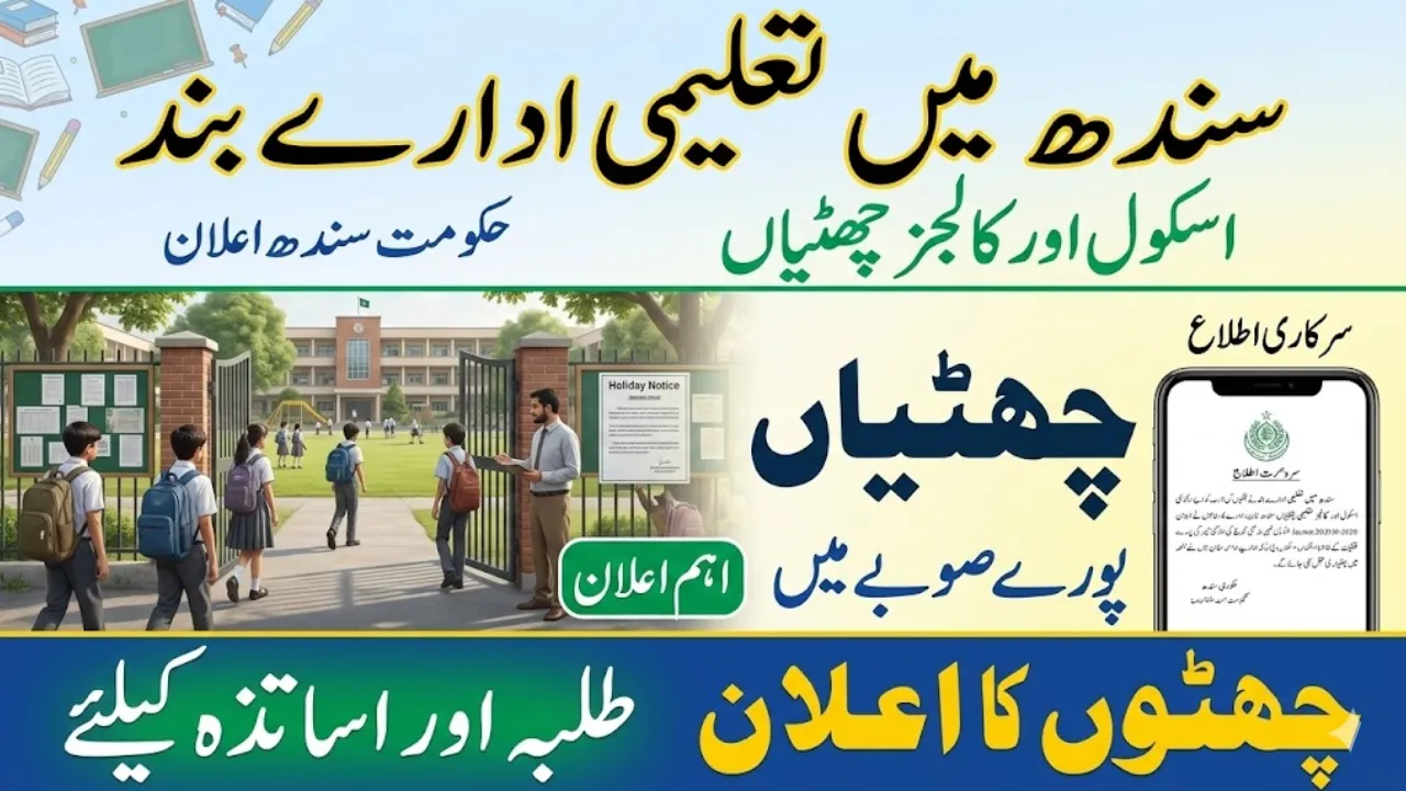 Sindh Govt Orders Closure of Schools, Colleges and Universities Across Province